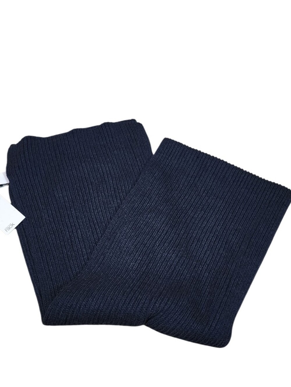 NORDSTROM RACK NWT Unisex Navy Blue Ribbed Knit Scarf Classic Winter